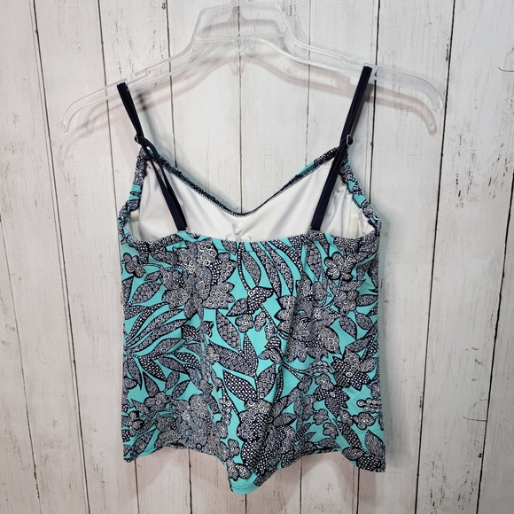 Lands' End Women's Floral Tankini Swimsuit Bathing Suit Underwire Top Size 12. - Picture 3 of 6